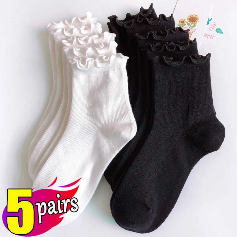 Cotton Ruffles Ankle Socks