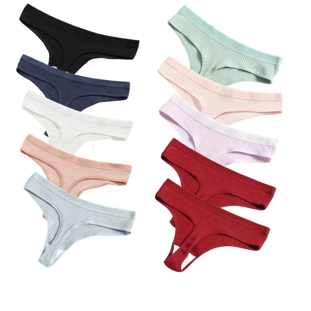 Women’s Sexy Cotton Thongs - Multi-Pack G-Strings in Plus Sizes - Amazing G