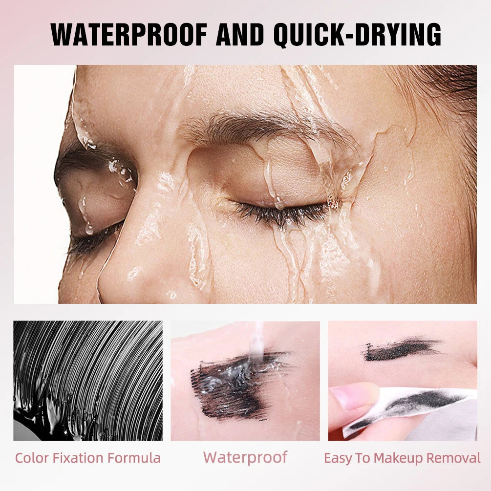 New Silk Fiber Black Mascara: Waterproof Long Lasting Extension for Eyelashes