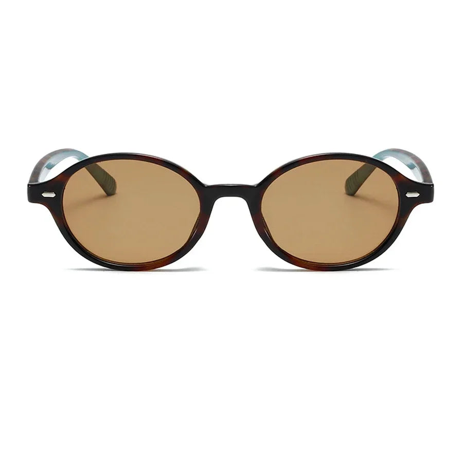 Retro Oval Sunglasses with Rivets