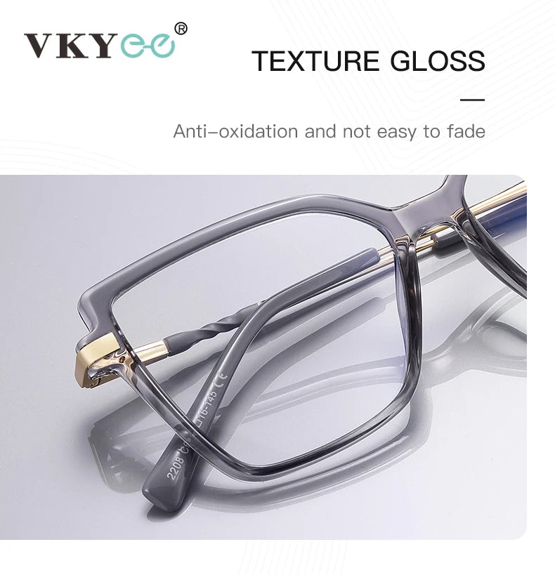 Simple Design Fashionable Large Frame Anti-Blue Light Reading Glasses for Women