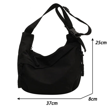 High-Capacity Nylon Hobos Crossbody Bag