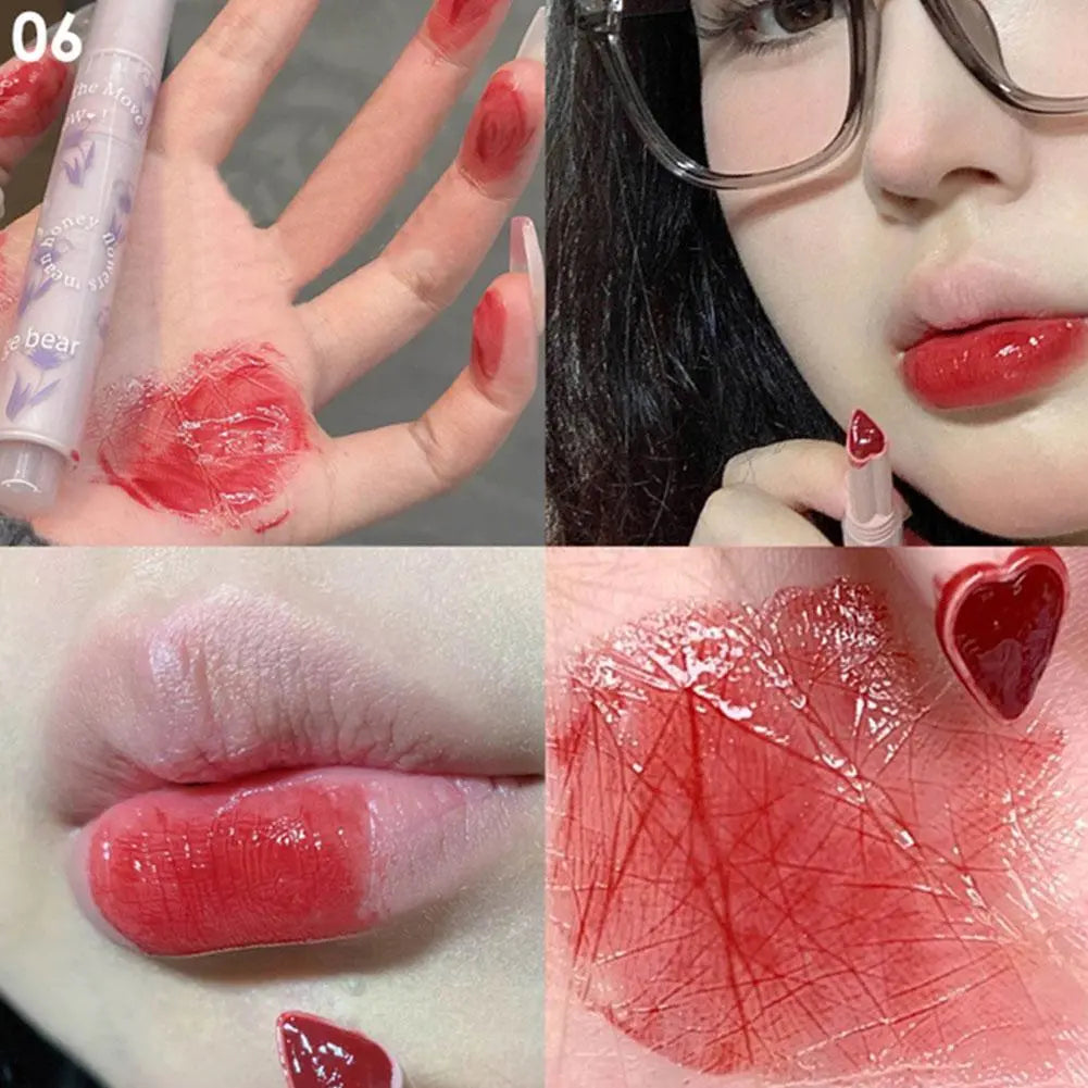 Clear Water Light Solid Lip Gloss - Heart-shaped Mirror Lip Glaze for Moisturized Lips