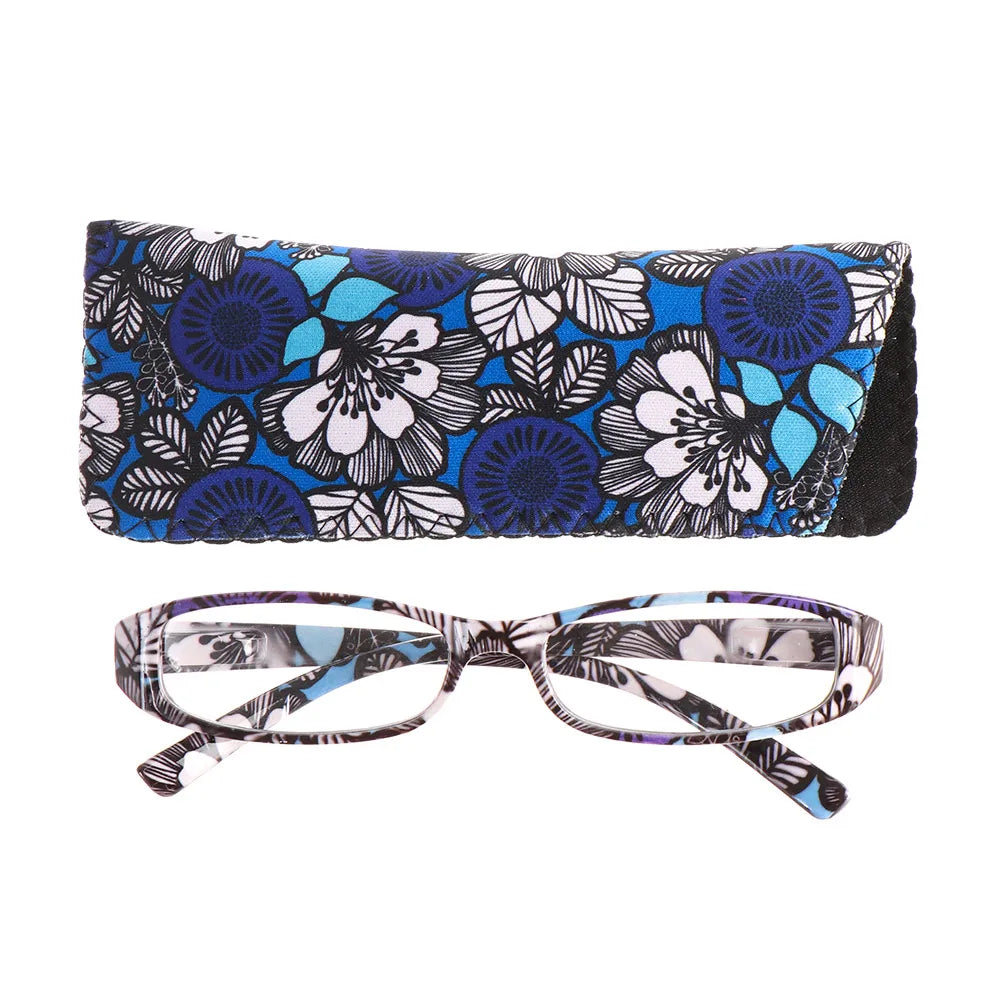 Ultralight Spring Hinge Reading Glasses with Retro Flower Print