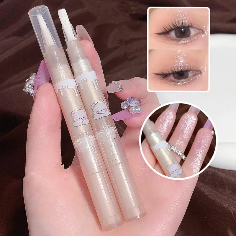 Waterproof Shiny Diamond Highlight Pen: Illuminate Your Eyes with Pearl White Brilliance