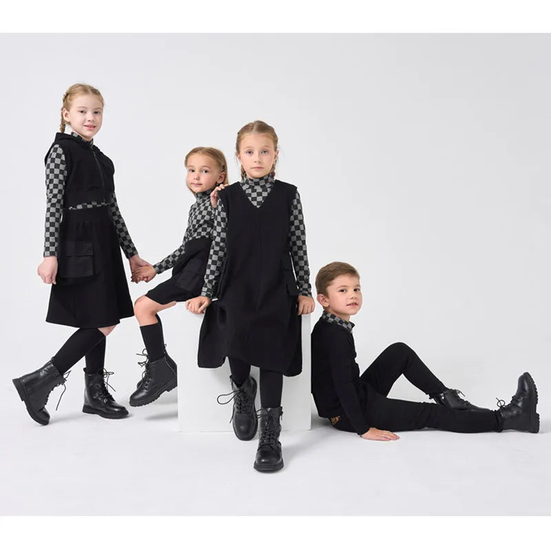 AP Check Cotton Collection Kids Fall Winter Clothing