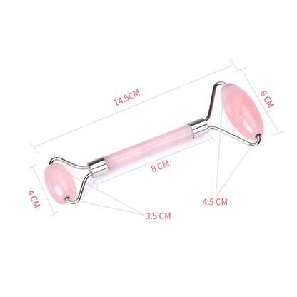 Natural Rose Jade Roller Face Massage Crystal Stone Jade Massager Crystal Roller Skin Face Roller Wrinkle Removal Massage Roller