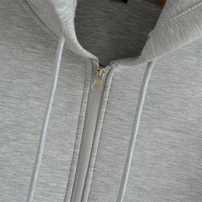 Winter Zipper Hoodie - Unisex Oversize Sweatshirt with Double Pockets