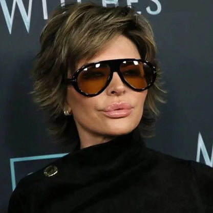 Vintage Luxury Brand Designer Oversized Pilot Sunglasses for Women