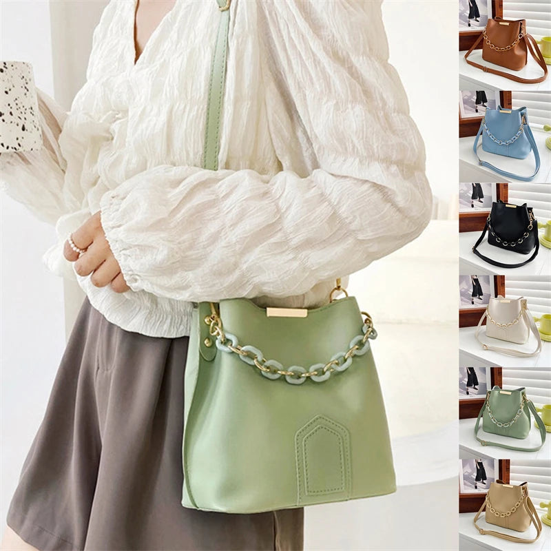 Korean Chain Leather Shoulder Bag