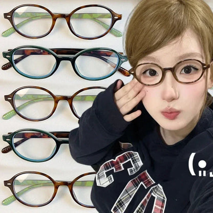 Y2K Retro Oval Frame Anti-Blue Light Glasses for Women