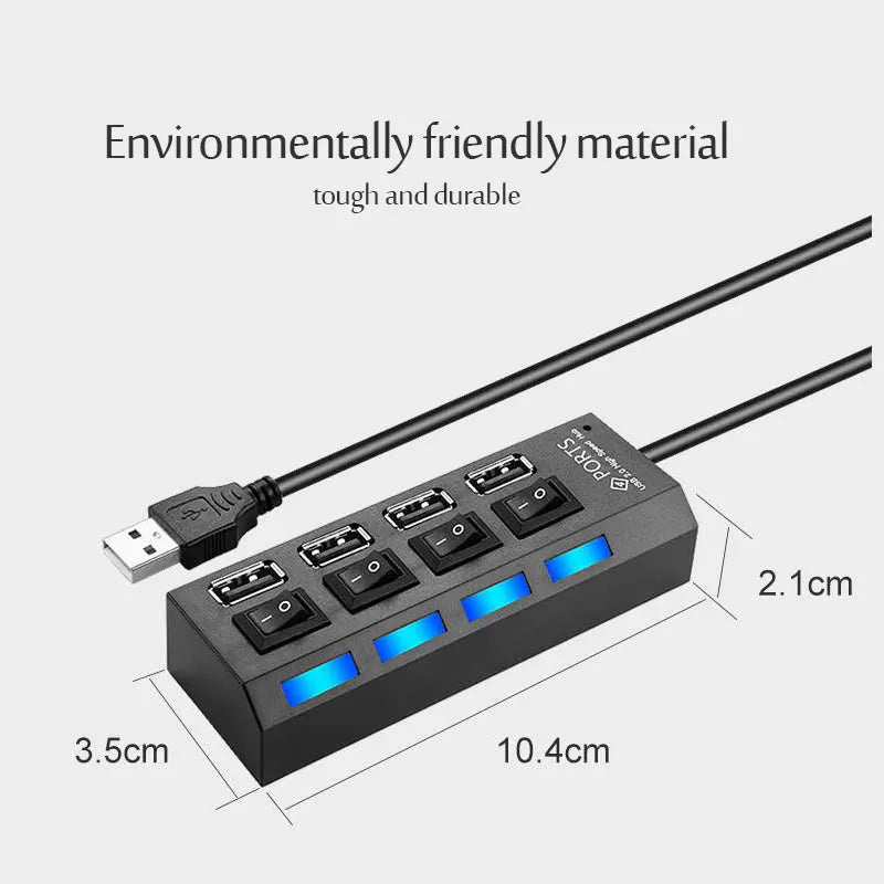 USB 2.0 Hub USB Hub 2.0 Multi USB Splitter Hub Use Power Adapter 4/7 Port Multiple Expander 2.0 USB 3.0 Hub with Switch for PC