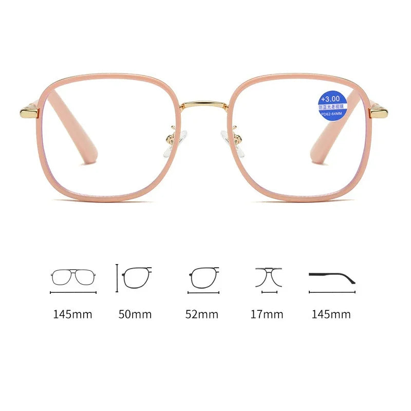 Large Oversized Square Reading Glasses for Women