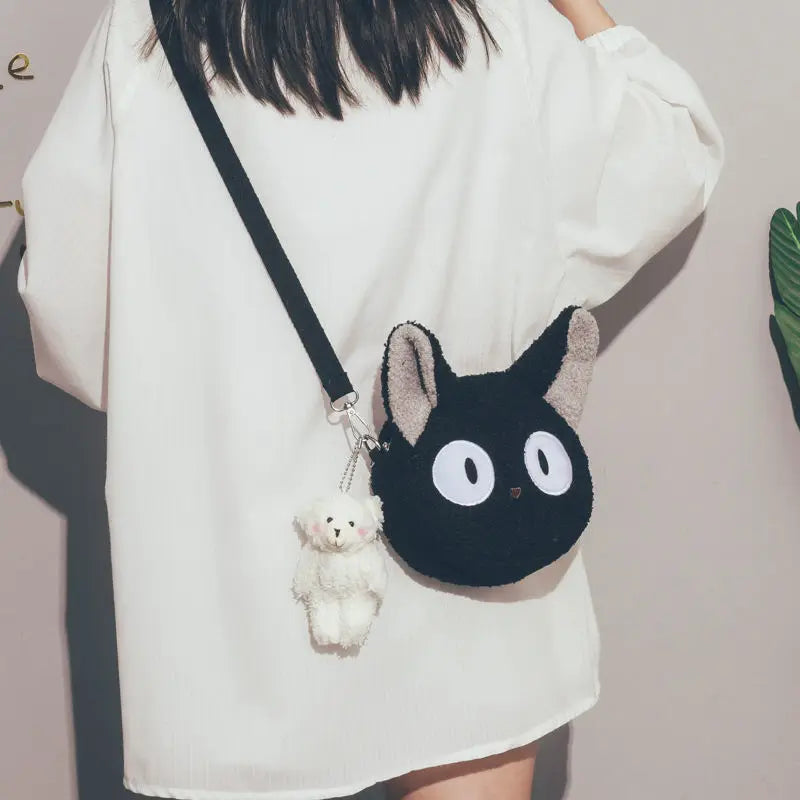 Kawaii Cartoon Plush Shoulder Bag for Women