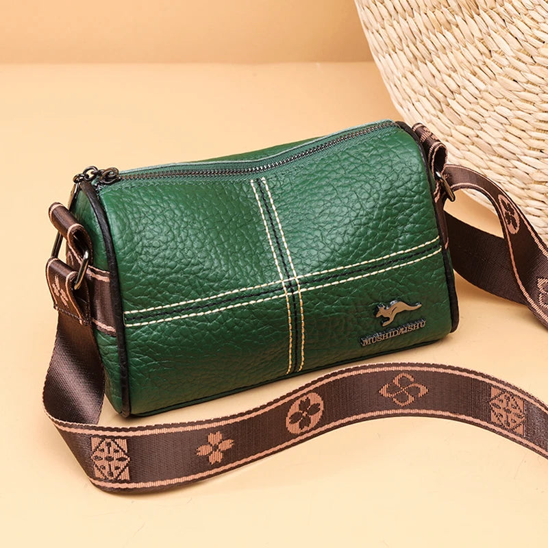 Lichee Pattern Genuine Leather Crossbody Bag for Women