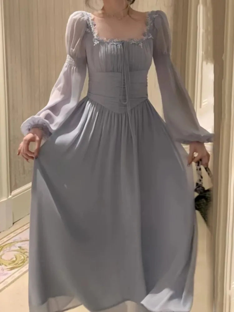 Spring Summer Women A-Line Midi Party Dress