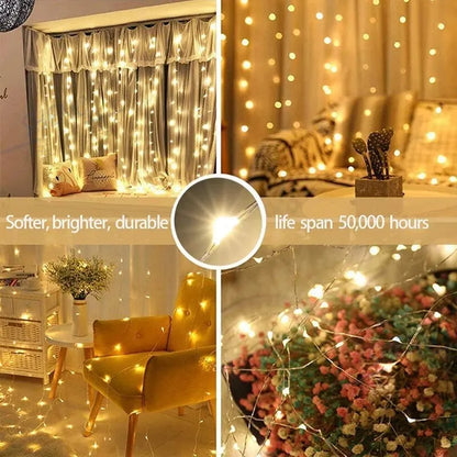 Christmas Decoration Curtain LED String Lights