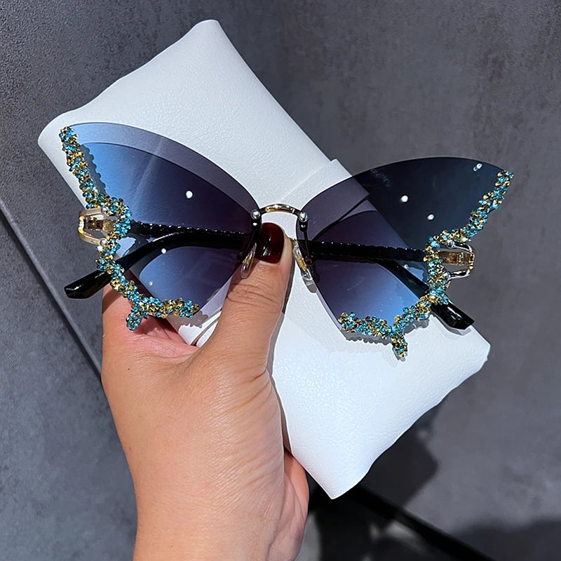 Luxury Diamond Butterfly Sunglasses for Women