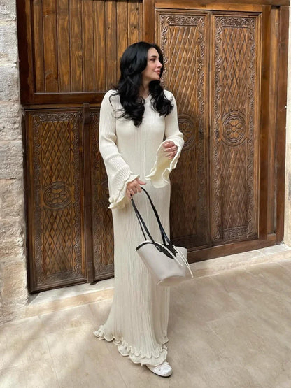 Elegant Flare Sleeve Maxi Dress