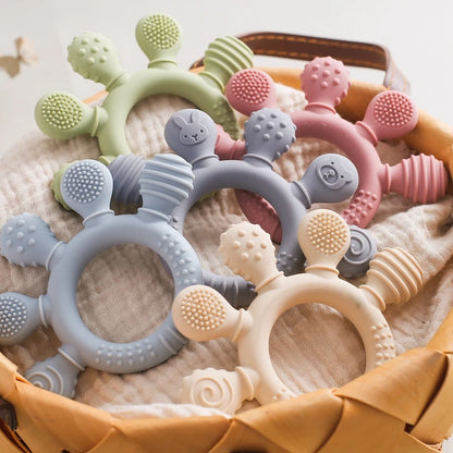 Food Grade Silicone Teether Sensory Soothing Toy for Babies