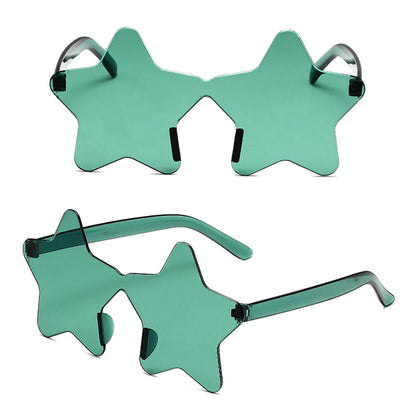 Frameless Star Shaped Solid Color Glasses for Cosplay