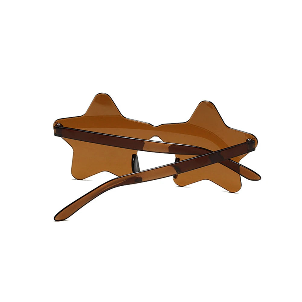 Frameless Star Shaped Solid Color Glasses for Cosplay