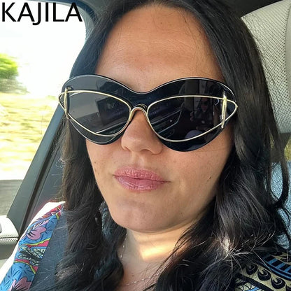 Sexy Cat Eye Double Frame Sunglasses for Women