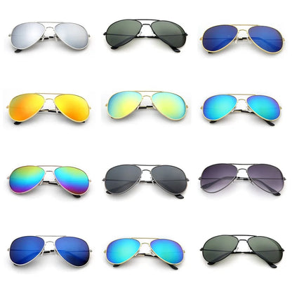 FOENIXSONG Fashion Pilot Round Gradient Mirror Sunglasses for Men and Women