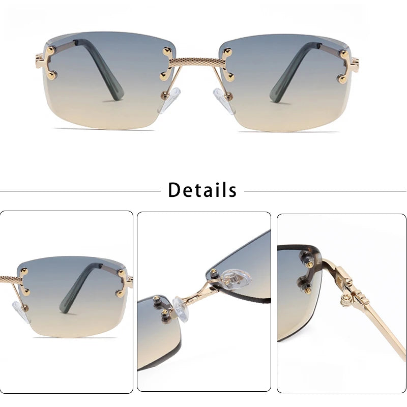 CATERSIDE Luxury Punk Rectangle Sunglasses