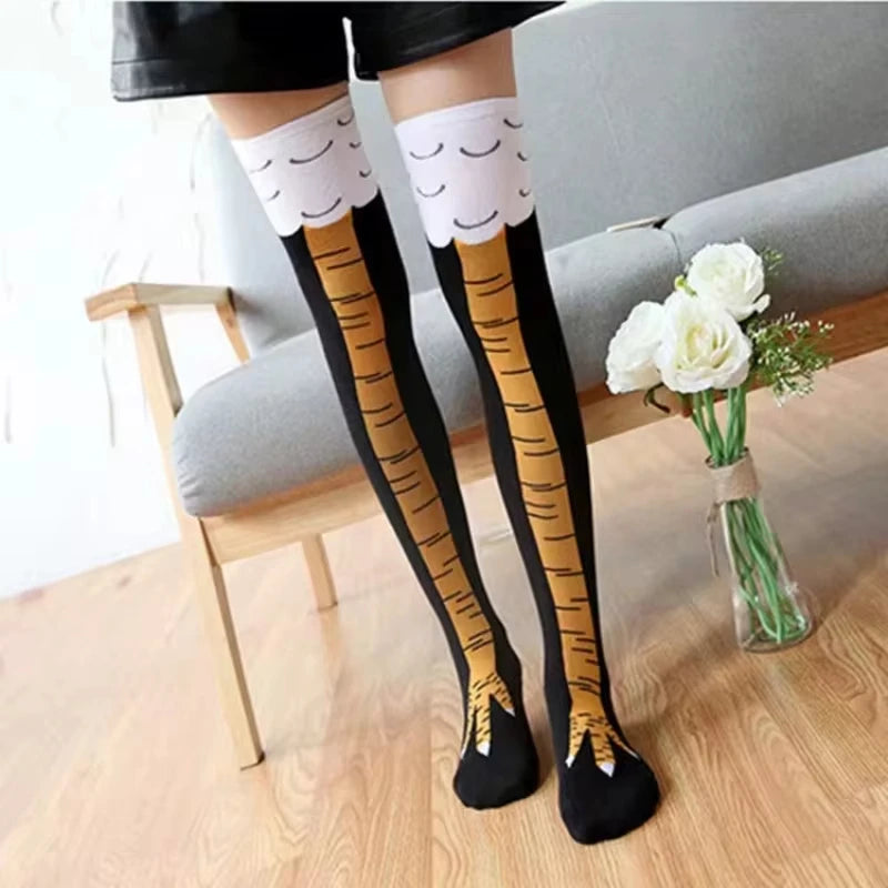 Trendy Knee-Length Chicken Feet Socks