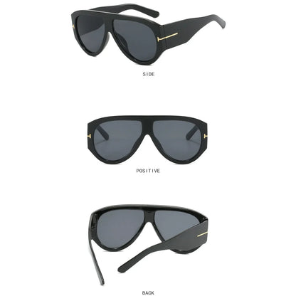 Vintage Luxury Brand Designer Oversized Pilot Sunglasses for Women