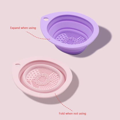 Silicone Makeup Brush Cleaner Folding Scrubber Box