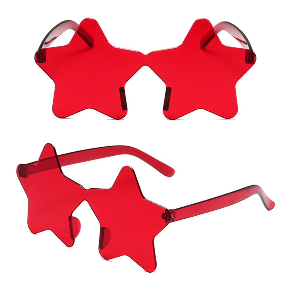 Frameless Star Shaped Solid Color Glasses for Cosplay