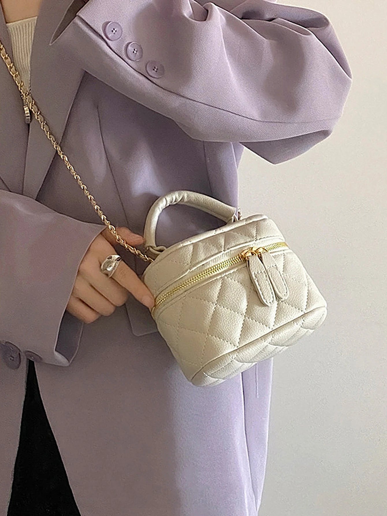 Mini Quilted Chain Crossbody Bag