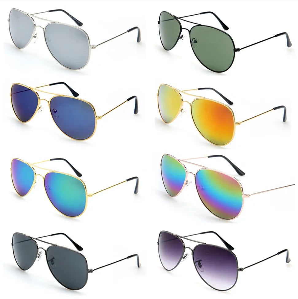 FOENIXSONG Fashion Pilot Round Gradient Mirror Sunglasses for Men and Women