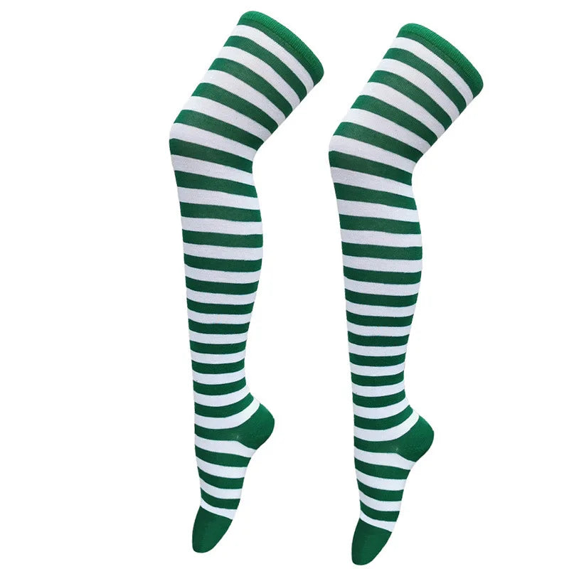 Over-Knee Striped Thigh-High Socks