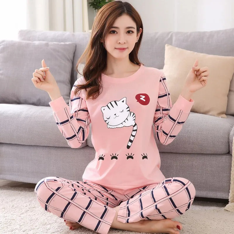 Spring 2024 Cotton 2-Piece Pajamas Set for Women