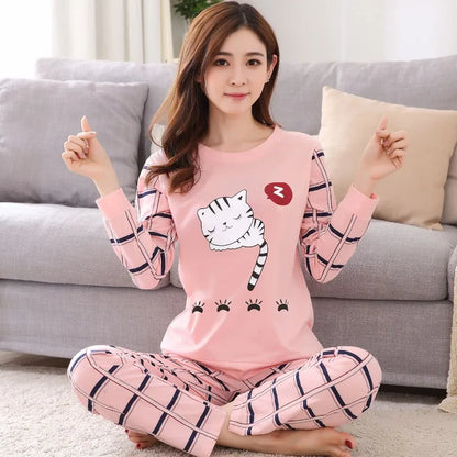 Spring 2024 Cotton 2-Piece Pajamas Set for Women