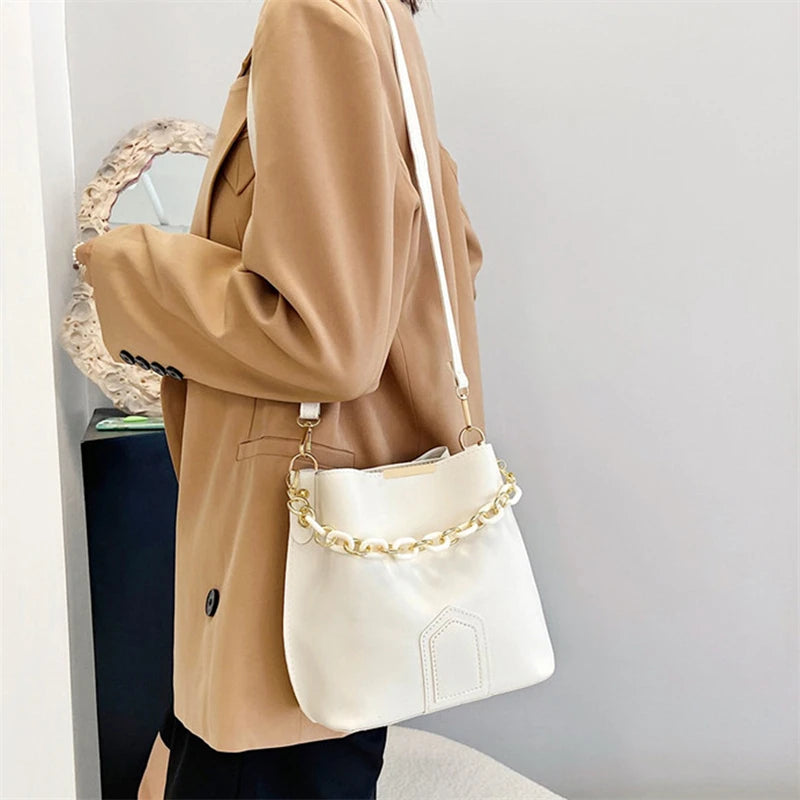 Korean Chain Leather Shoulder Bag