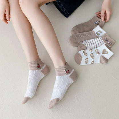 5 Pairs Women Elegant Retro Socks