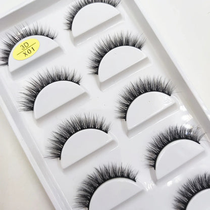 38 Style 5 Pairs Natural 3D Mink False Eyelashes