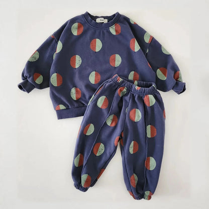 Baby Boys and Girls Balloon Print Sports Suit Set