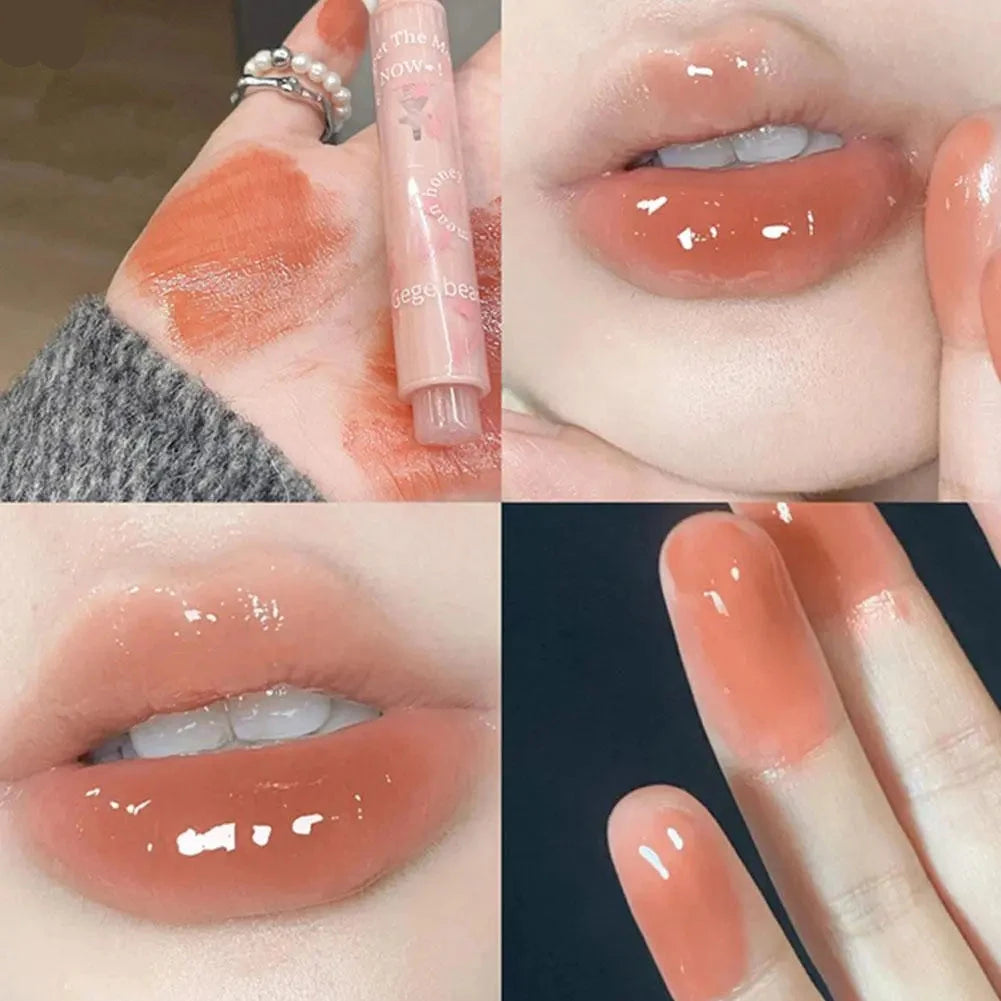 Clear Water Light Solid Lip Gloss - Heart-shaped Mirror Lip Glaze for Moisturized Lips