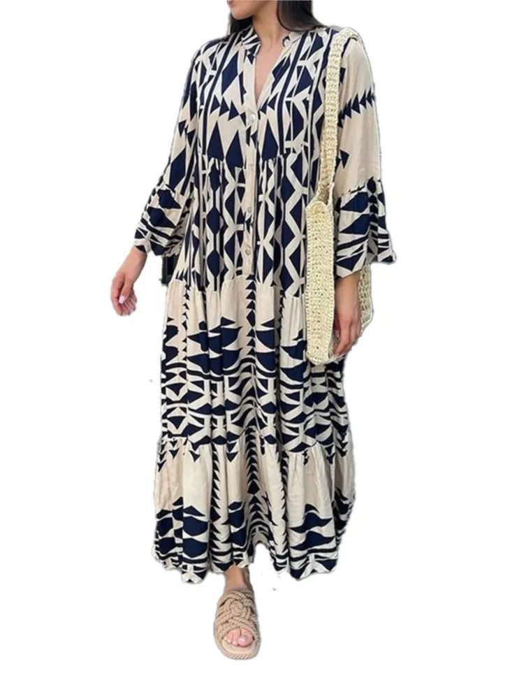 Women’s Long Sleeve Print Dress