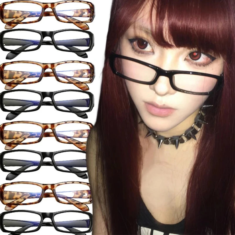 Vintage Black Square Frame Glasses for Women &amp; Girls