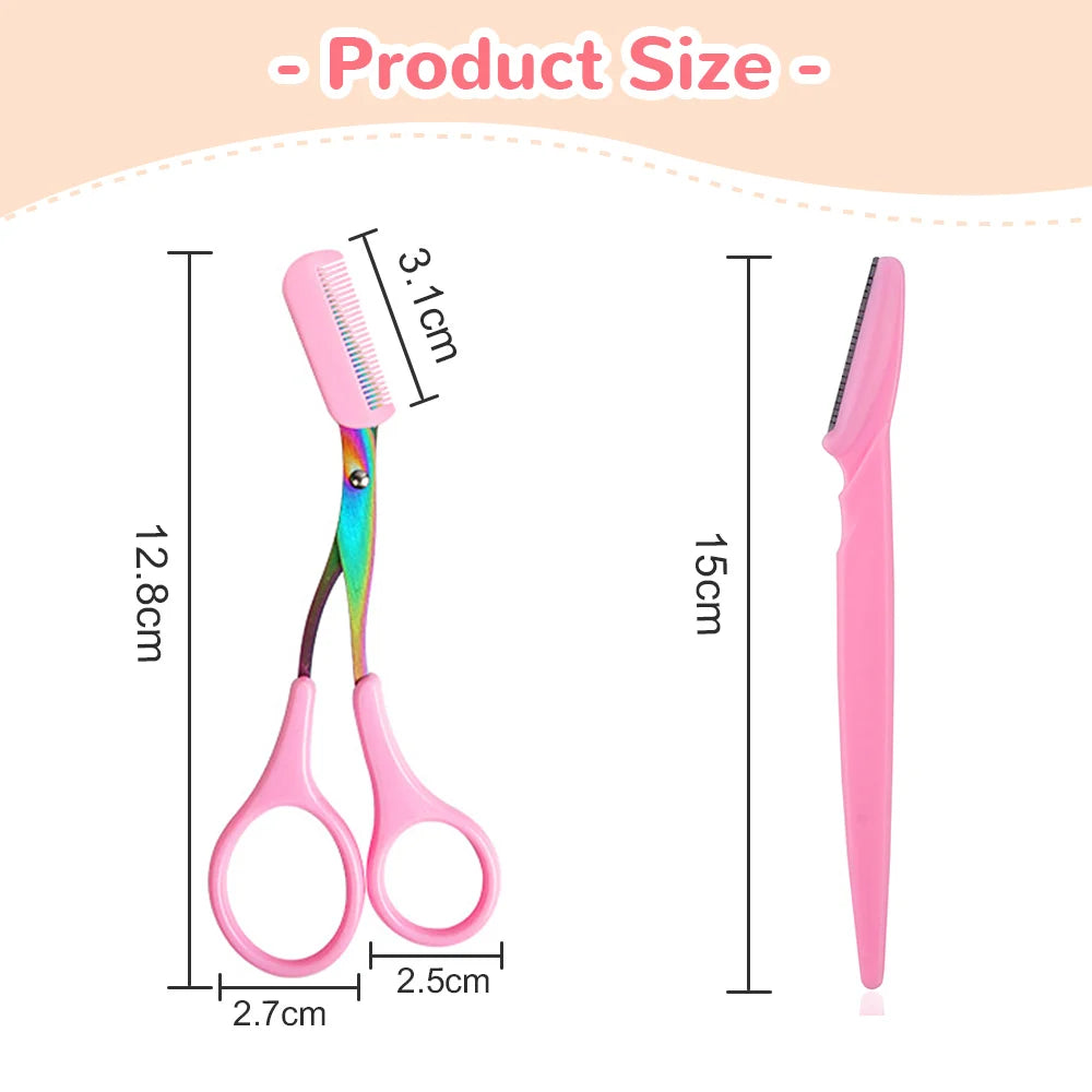 Eyebrow Shaving Knife &amp; Scissors Combo