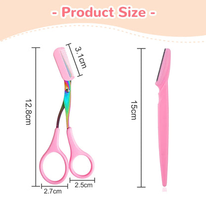 Eyebrow Shaving Knife &amp; Scissors Combo