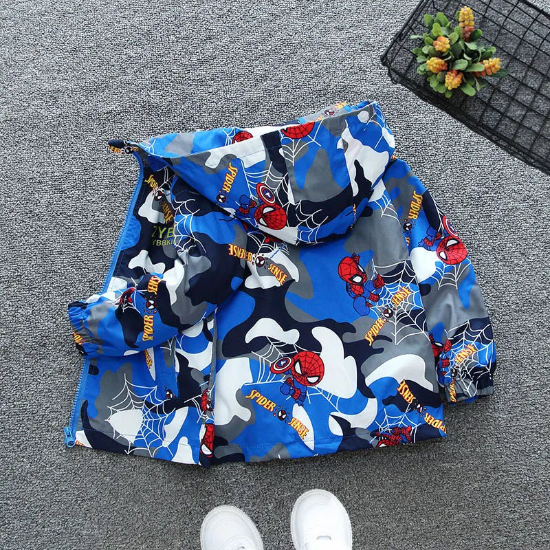 Baby Boys Spiderman Print Windbreaker Jacket