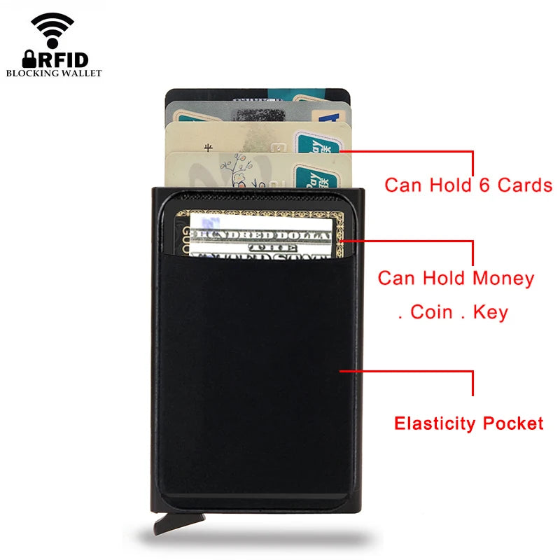 Dienqi RFID Smart Minimalist Metal Wallet