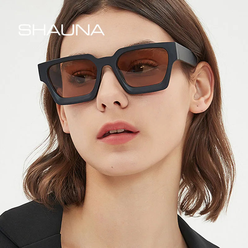 SHAUNA Popular Square Sunglasses for Men and Women